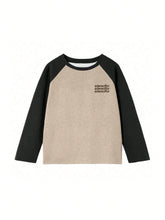 Women Solid Color Patchwork Round Neck Long Sleeve Casual Top